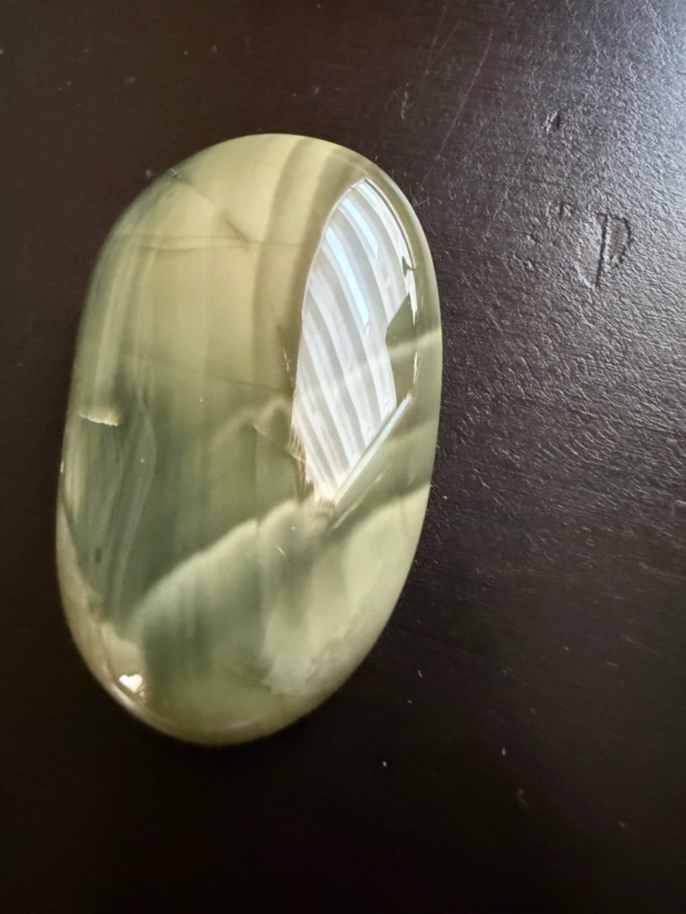 Polished Green Agate Palm Stone